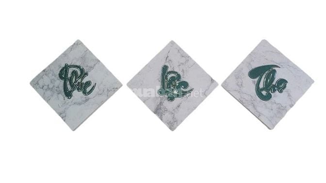 Tranh chữ PHÚC - LỘC - THỌ ( Chữ nổi viền phủ vàng) 
