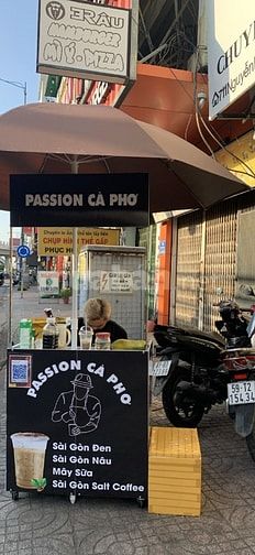 Xe đẩy bán hàng Passion Cà Phê Kim loại Đen