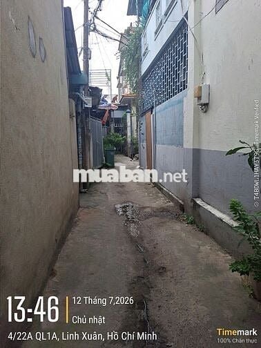 Bán đất hẻm có nhà nát 169.5m2 giá TL Quốc Lộ 1A, Linh Trung, Thủ Đức