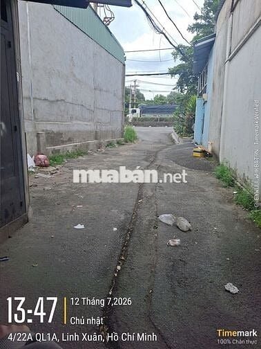 Bán đất hẻm có nhà nát 169.5m2 giá TL Quốc Lộ 1A, Linh Trung, Thủ Đức