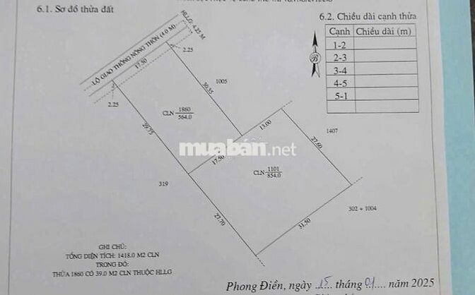 BÁN Đất Vườn Làm Biệt Thự MiNi, Cầu Gạch Sung, Nhơn Nghĩa Phong Điền