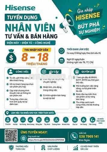 NHÂN VIÊN BÁN HÀNG HISENSE CAO PHONG CHÂU ĐỐC
