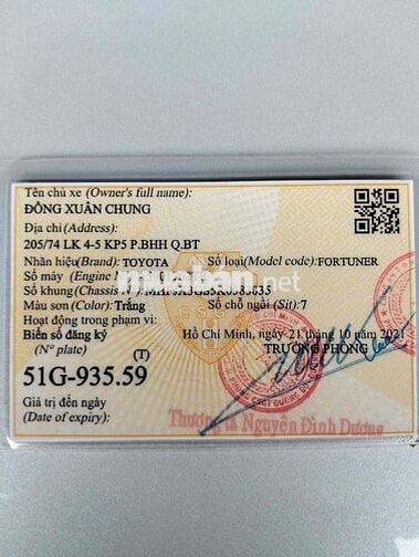 Cần bán xe toyota fortuner 2019 ( xe gia đình )