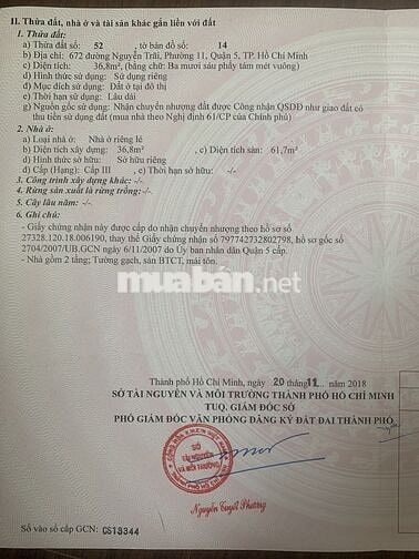 Bán nhà mặt tiền số 672 Nguyễn Trãi P11 Q5 kinh doanh sầm uất