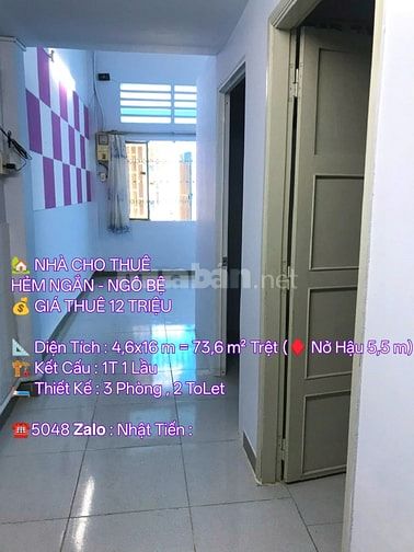 CHO THUÊ NHÀ | NGÔ BỆ - P 13 . TÂN BÌNH