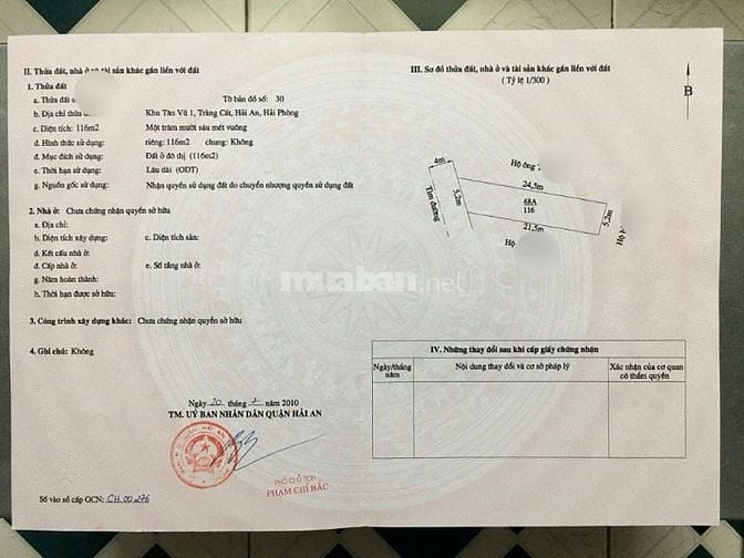 Bán nhà 1 tầng tại Tân Vũ, Tràng Cát, Hải An, Hải Phòng
