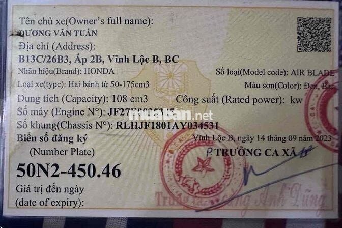 Honda Air Blade 108cc Đen Bạc
