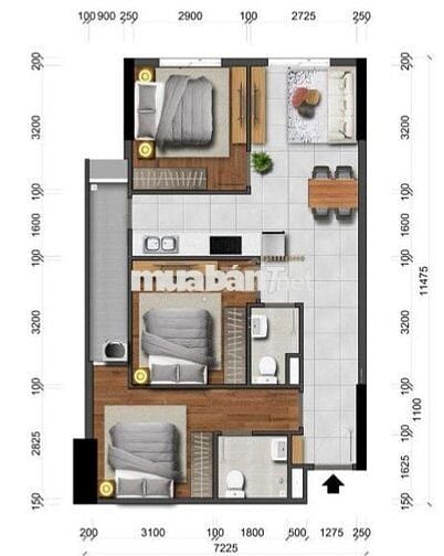 Căn hộ 3PN siêu hiếm. Vị trí cách cầu Bình Lợi 6km. 77m2 chỉ 2,45 Tỷ
