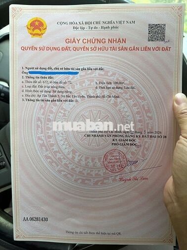 BÁN ĐẤT KHU TÁI ĐỊNH CƯ TTHC XÃ BẮC TÂN UYÊN