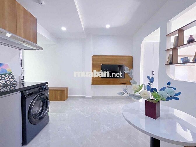 CĂN HỘ 1PHÒNG NGỦ, TÁCH BẾP, MÁY GIẶT RIÊNG BAN CÔNG NGAY CẦU VƯỢT 3/2