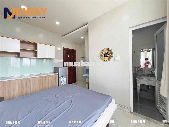 Studio ban công sạch sẽ gần cầu chữ Y và CHỈ TÍNH ĐIỆN NƯỚC