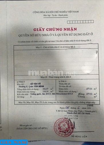 BÁN NHÀ MẶT TIỀN KINH DOANH : 342 LÊ VĂN SỸ - P. 2 - Q. TÂN BÌNH - HCM