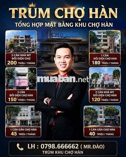 TỔNG HỢP CÁC NHÀ MT KHU CHỢ HÀN , VỊ TRÍ ĐẸP SẦM UẤT