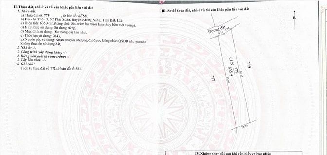 Chính chủ cần bán lô đất ngay trường THPT Lý Tự Trọng 635m2 giá chỉ 32