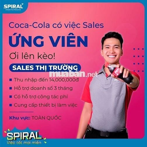 [ THÁI NGUYÊN] TUYỂN VỊ TRÍ SALE THỊ TRƯỜNG