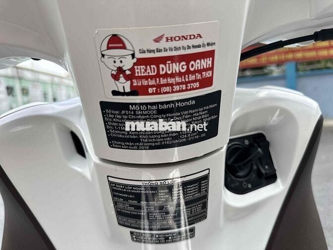 Honda SH Mode 2018 Trắng Chưa bung nồi