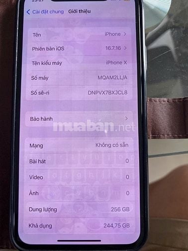 iPhone X 256GB Màu Đen - Face ID Chuẩn - Zin Đẹp - Pin Tố