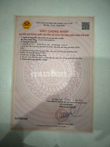 1,3 tyBán đất 2 mặt tiền Hòa Khương, Hòa Tiến, Đà Nẵng 121m², nở hậu, 