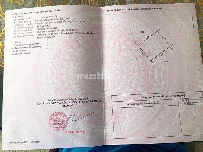 Chính chủ bán lô đất vuông vức, mặt tiền QL 30, Cao Lãnh - Đồng Tháp