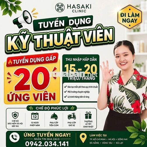HASAKI TUYỂN KỸ THUẬT VIÊN SPA_ĐÀ NẴNG
