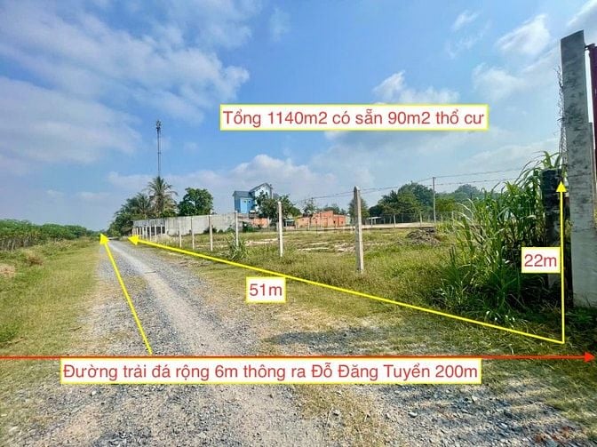 Bán đất xã AN Nhơn Tây hẻm Đỗ Đăng Tuyển 1140m2 ONT. Giá 4,6 tỷ có bớt