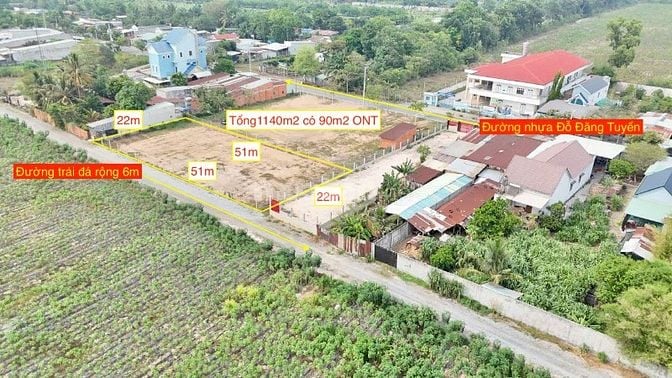 Bán đất xã AN Nhơn Tây hẻm Đỗ Đăng Tuyển 1140m2 ONT. Giá 4,6 tỷ có bớt