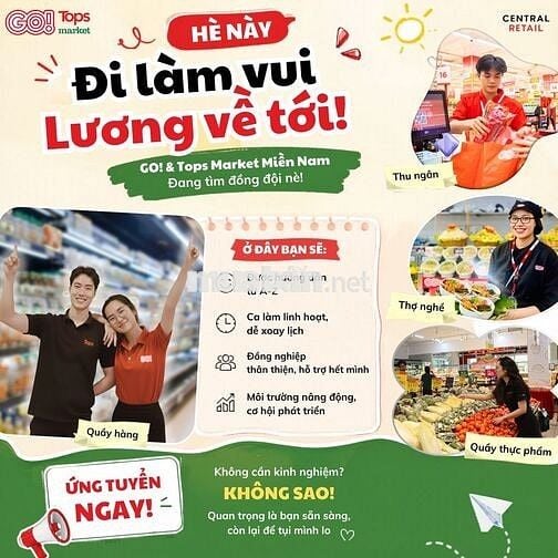 Tuyển nhân viên Siêu thị GO! Tân Hiệp_Đồng Nai