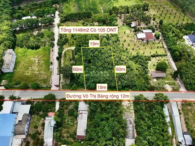 Đất bán xã Phú Mỹ Hừng đường Võ Thị Bàng 1149 ONT 105m2. Giá 4.5 tỷ