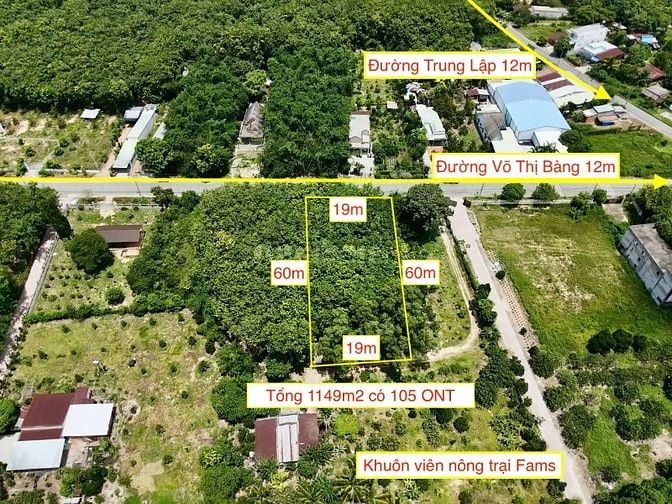 Đất bán xã Phú Mỹ Hừng đường Võ Thị Bàng 1149 ONT 105m2. Giá 4.5 tỷ