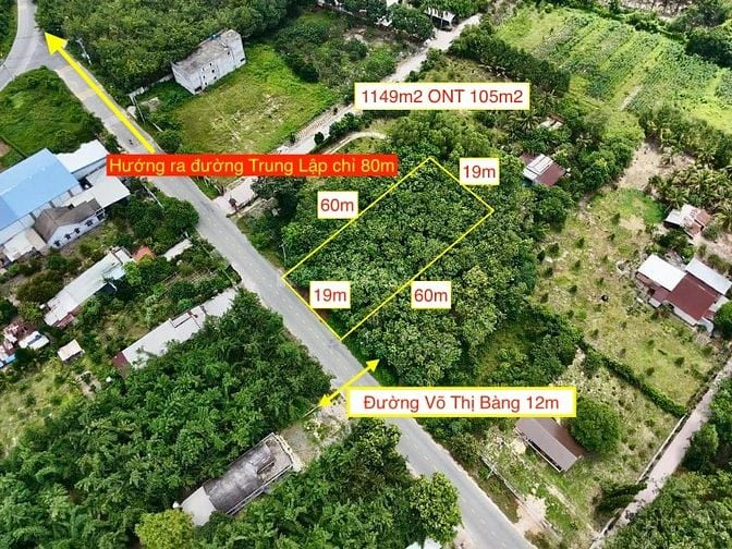 Đất bán xã Phú Mỹ Hừng đường Võ Thị Bàng 1149 ONT 105m2. Giá 4.5 tỷ