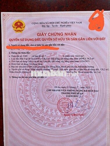 lô đât 164m phường dĩ an tp hồ chí minh giá rẻ bất ngờ