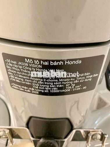 Honda Vision 2025 Xám Xi Măng Bánh Lớn Chính Chủ