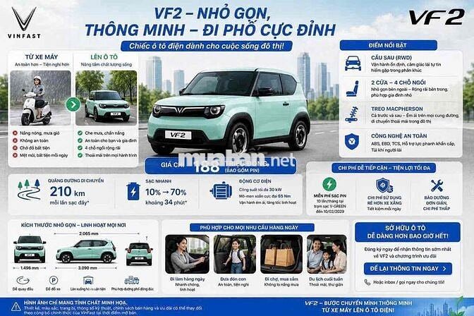 VinFast VF 2 Cọc Tiên Phong Ưu Đãi Lớn