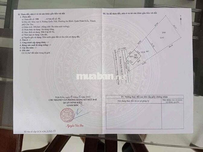 bán đất 3000m mặt tiền đường hoàng quốc việt