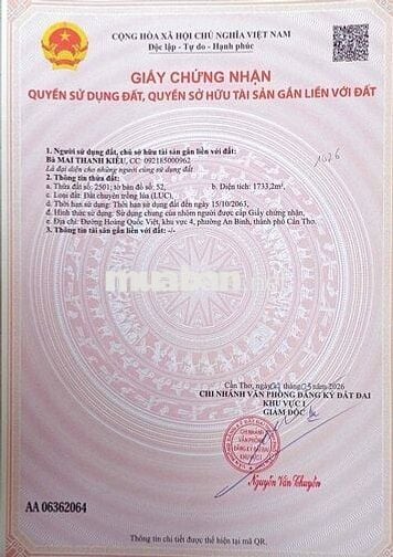 bán đất 3000m mặt tiền đường hoàng quốc việt