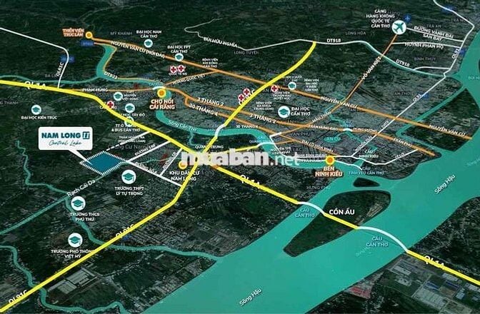 BÁN NỀN ĐỐI DIỆN CHUNG CƯ - TRỤC THÔNG MAI CHÍ THỌ NAM LONG 2 CẦN THƠ