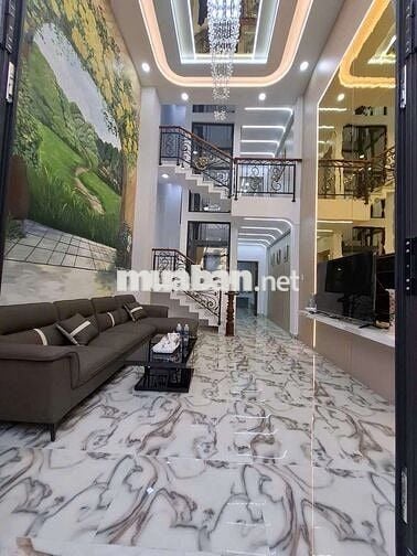 Nhà khu đồng bộ có thang máy 1 sẹc hương lộ 2 dt 4x19m lửng 3 lầu 5pn.