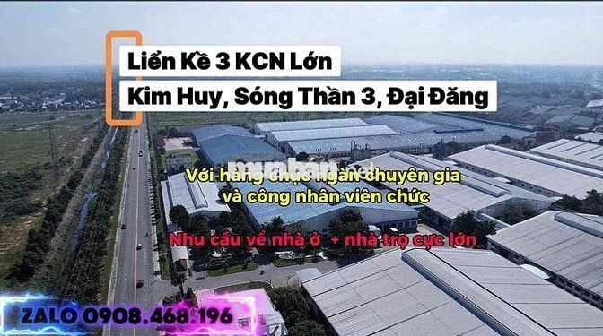 BÁN ĐẤT SÁT KCN SÓNG THẦN 3 - 5X63M SỔ SẴN THỔ CƯ - GIÁ 1Tyxx