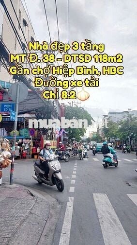 💥Giảm 300tr| B.á.n gấp nhà mặt tiền Đ.38|Gần chợ Hiệp Bình| DTSD 118m2