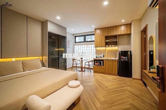 Cho thuê căn hộ studio tone gỗ sang trọng ở kdc himlam gần lotte,tdtu