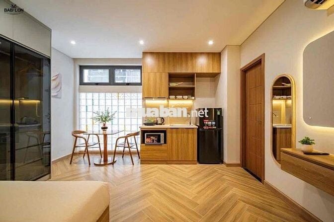 Cho thuê căn hộ studio tone gỗ sang trọng ở kdc himlam gần lotte,tdtu