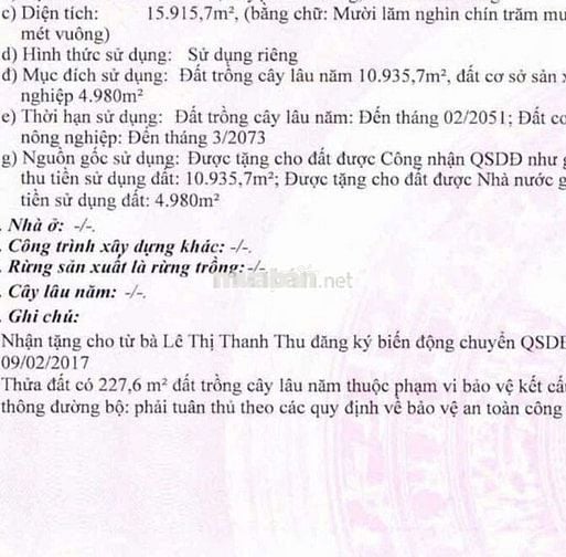 Bán Đất SKC sản xuất kinh doanh 50 năm 1,6 Ha Giá rẻ 28 tỷ đường nhựa 