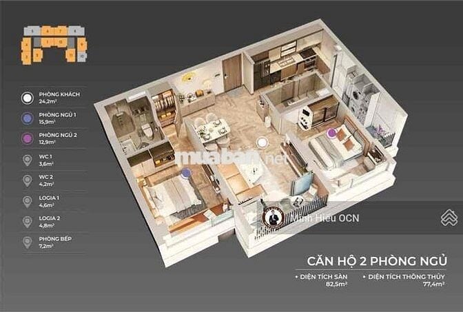 CHÍNH CHỦ BÁN CĂN 2PN THE SANG RESIDENCE