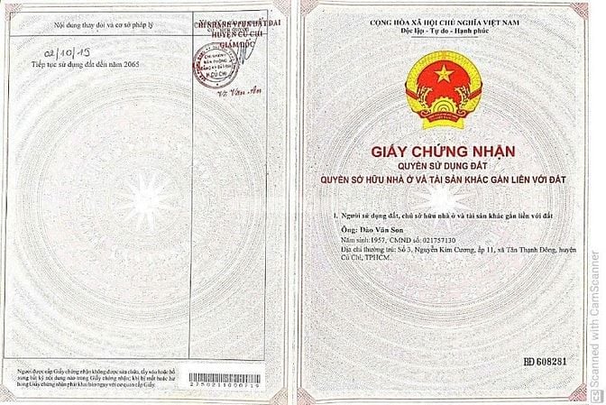 1,3 triệu/m2 !!! ĐẤT VEN SÔNG SÀI GÒN - XÃ AN PHÚ - HUYỆN CỦ CHI 