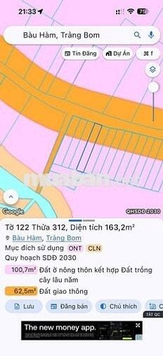Đất Thổ Cư - Mặt Tiền Chính - Sát Chợ Bàu Hàm