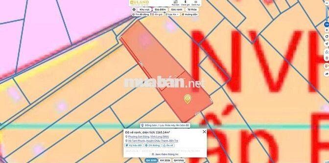 Bán 1200m2 Cách Đường Rạch Miễu 2 100m Lộ Đang Mở xe 16