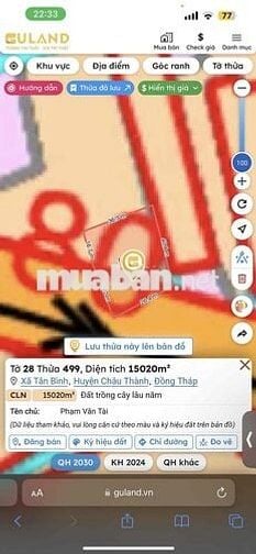 Đất cây lâu năm, rộng rãi phù hợp nhà vườn