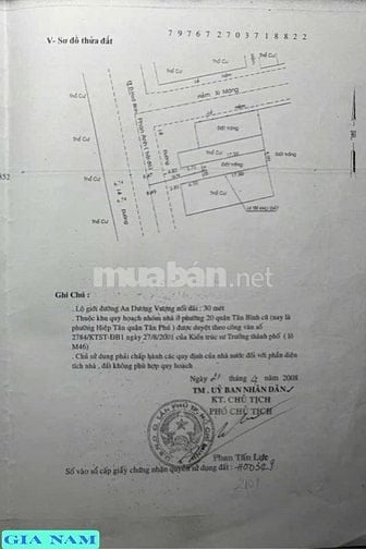 BÁN NHÀ MẶT TIỀN KINH DOANH : 260G - 260H PHAN ANH - P. HIỆP TÂN -Q.TP