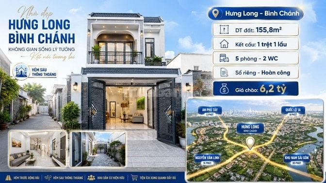 🌟 NHÀ MẶT TIỀN AN PHÚ TÂY – HƯNG LONG | 155,8m² | GIÁ 6 tỷ 500 tr