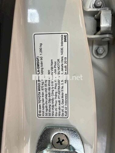 Toyota Wigo 1.2G MT 2019 Số sàn Trắng